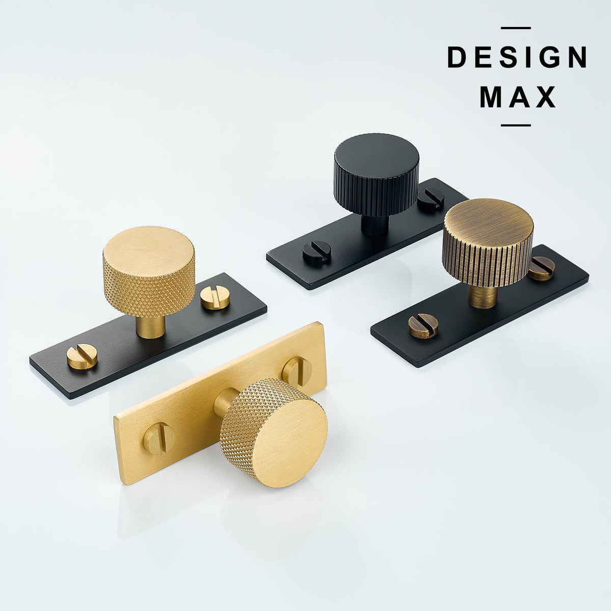 Marlowe Solid Brass Cabinet Knob with Backplate