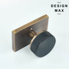 Nimbus Black Knob with Antique Rectangular Plate Interior Door Set - Door Knob