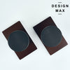 Nimbus Black Knob with Smoke Bronze Rectangular Plate Interior Door Set - Door Knob