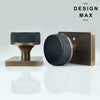 Nimbus Black Knob with Antique Rectangular Plate Interior Door Set - Door Knob