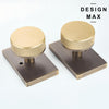 Nimbus Gold Knob with Antique Rectangular Plate Interior Door Set - Door Knob