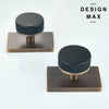 Nimbus Black Knob with Antique Rectangular Plate Interior Door Set - Door Knob