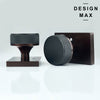 Nimbus Black Knob with Smoke Bronze Rectangular Plate Interior Door Set - Door Knob