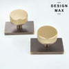 Nimbus Gold Knob with Antique Rectangular Plate Interior Door Set - Door Knob