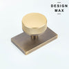 Nimbus Gold Knob with Antique Rectangular Plate Interior Door Set - Door Knob