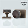 Nimbus Smoke Bronze Knob with Antique Rectangular Plate Interior Door Set - Door Knob