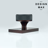 Nimbus Black Knob with Smoke Bronze Rectangular Plate Interior Door Set - Door Knob