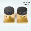 Nimbus Smoke Bronze Knob with Gold Rectangular Plate Interior Door Set - Door Knob