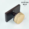 Nimbus Gold Knob with Smoke Bronze Rectangular Plate Interior Door Set - Door Knob