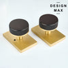 Nimbus Smoke Bronze Knob with Gold Rectangular Plate Interior Door Set - Door Knob