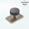 Nimbus Smoke Bronze Knob with Antique Rectangular Plate Interior Door Set - Door Knob