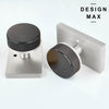 Nimbus Smoke Bronze Knob with Silver Rectangular Plate Interior Door Set - Door Knob