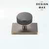 Nimbus Smoke Bronze Knob with Antique Rectangular Plate Interior Door Set - Door Knob