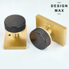 Nimbus Smoke Bronze Knob with Gold Rectangular Plate Interior Door Set - Door Knob