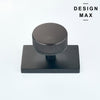 Nimbus Smoke Bronze Knob with Black Rectangular Plate Interior Door Set - Door Knob