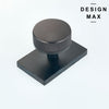Nimbus Smoke Bronze Knob with Black Rectangular Plate Interior Door Set - Door Knob