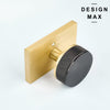 Nimbus Smoke Bronze Knob with Gold Rectangular Plate Interior Door Set - Door Knob