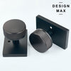 Nimbus Smoke Bronze Knob with Black Rectangular Plate Interior Door Set - Door Knob