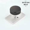 Nimbus Smoke Bronze Knob with Silver Rectangular Plate Interior Door Set - Door Knob