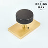 Nimbus Smoke Bronze Knob with Gold Rectangular Plate Interior Door Set - Door Knob