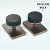Nimbus Black Knob with Antique Rectangular Plate Interior Door Set - Door Knob