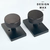 Nimbus Smoke Bronze Knob with Black Rectangular Plate Interior Door Set - Door Knob