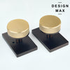 Nimbus Gold Knob with Smoke Bronze Rectangular Plate Interior Door Set - Door Knob