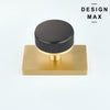 Nimbus Smoke Bronze Knob with Gold Rectangular Plate Interior Door Set - Door Knob