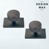 Nimbus Smoke Bronze Knob with Black Rectangular Plate Interior Door Set - Door Knob