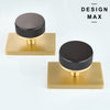 Nimbus Smoke Bronze Knob with Gold Rectangular Plate Interior Door Set - Door Knob