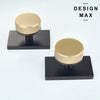 Nimbus Gold Knob with Smoke Bronze Rectangular Plate Interior Door Set - Door Knob