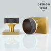 Nimbus Smoke Bronze Knob with Gold Rectangular Plate Interior Door Set - Door Knob