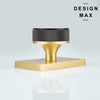 Nimbus Smoke Bronze Knob with Gold Rectangular Plate Interior Door Set - Door Knob