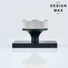 Nimbus Silver Knob with Black Rectangular Plate Interior Door Set - Door Knob