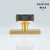 Nimbus Smoke Bronze Knob with Gold Rectangular Plate Interior Door Set - Door Knob