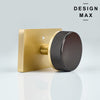 Nimbus Smoke Bronze Knob with Gold Rectangular Plate Interior Door Set - Door Knob
