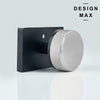 Nimbus Silver Knob with Black Rectangular Plate Interior Door Set - Door Knob