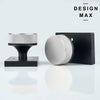 Nimbus Silver Knob with Black Rectangular Plate Interior Door Set - Door Knob