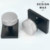 Nimbus Silver Knob with Black Rectangular Plate Interior Door Set - Door Knob