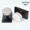 Nimbus Silver Knob with Smoke Bronze Rectangular Plate Interior Door Set - Door Knob