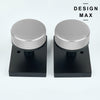 Nimbus Silver Knob with Black Rectangular Plate Interior Door Set - Door Knob