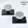 Nimbus Silver Knob with Black Rectangular Plate Interior Door Set - Door Knob
