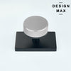Nimbus Silver Knob with Black Rectangular Plate Interior Door Set - Door Knob