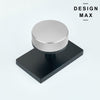 Nimbus Silver Knob with Black Rectangular Plate Interior Door Set - Door Knob