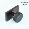 Nimbus Black Knob with Smoke Bronze Rectangular Plate Interior Door Set - Door Knob