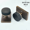Nimbus Black Knob with Antique Rectangular Plate Interior Door Set - Door Knob