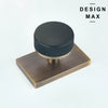 Nimbus Black Knob with Antique Rectangular Plate Interior Door Set - Door Knob