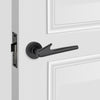 solid brass hardware, matte brass handles, modern farmhouse, luxury home decor, door hardware, modern bedroom doors, scandinavian home, wood door decor, wardrobe door handle, safety lock, secured door lock, thumb lock, privacy room lock,