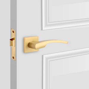 solid brass hardware, matte brass handles, modern farmhouse, luxury home decor, door hardware, modern bedroom doors, scandinavian home, wood door decor, wardrobe door handle, safety lock, secured door lock, thumb lock, privacy room lock,