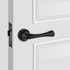 solid brass hardware, matte brass handles, modern farmhouse, luxury home decor, door hardware, modern bedroom doors, scandinavian home, wood door decor, wardrobe door handle, safety lock, secured door lock, thumb lock, privacy room lock,